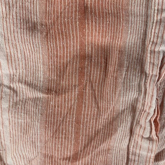 Gap Blouse Womens Medium Pink Striped 100% Cotton Hidden Button Cap‎ Sleeve 7932 - Picture 4 of 8